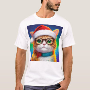 Niedliche Weihnachtskatze Weihnachtsmann-68265 T-Shirt