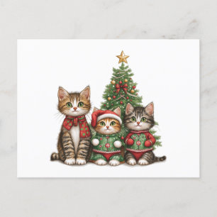 Niedliche Weihnachtskatzen Feiertagspostkarte