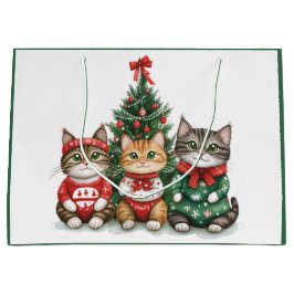 Niedliche Weihnachtskatzen Große Geschenktüte