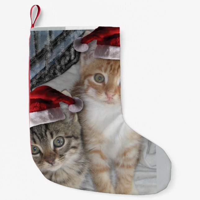 Niedliche Weihnachtskatzen Kleiner Weihnachtsstrumpf (Vorderseite)