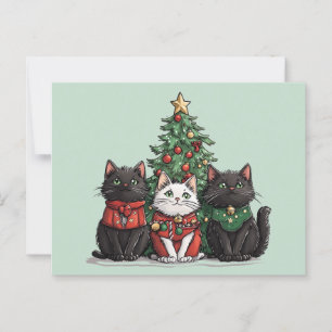 Niedliche Weihnachtskatzen Postkarte