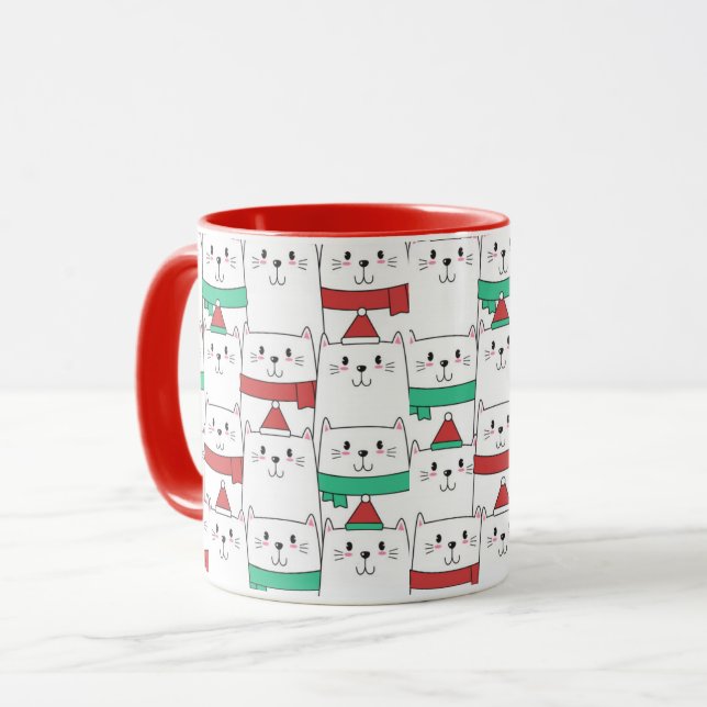 Niedliche Weihnachtskatzen Tasse (Vorderseite Links)