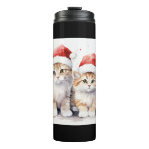 Niedliche Weihnachtskatzen Thermosbecher