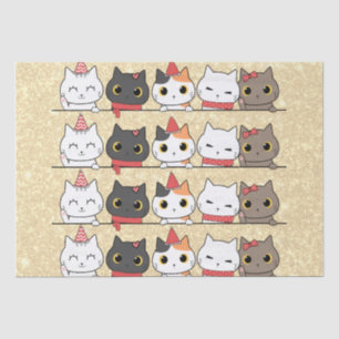 Niedliche Weihnachtskatzen vor Meowy Weihnachten Seidenpapier