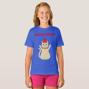 Niedliche Weihnachtskatzenanzeige T-Shirt