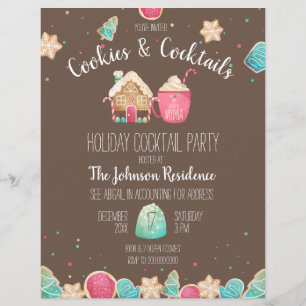 Niedliche Weihnachtskekse Cocktail Party Flyer