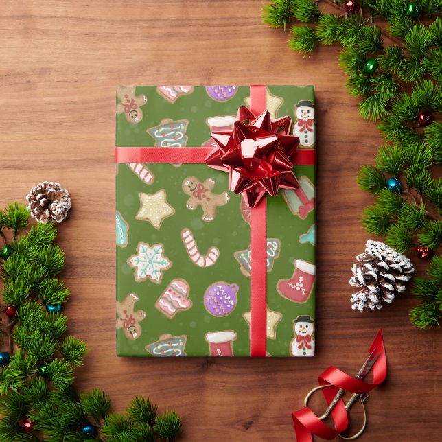 Niedliche Weihnachtskekse Geschenkpapier (Feiertagsgeschenk)