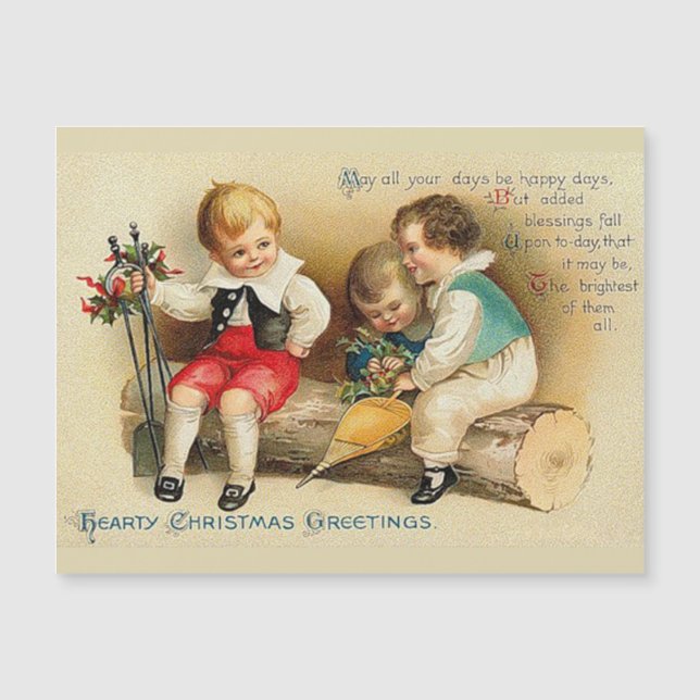 Niedliche Weihnachtskids Magnetkarte (Vorderseite)