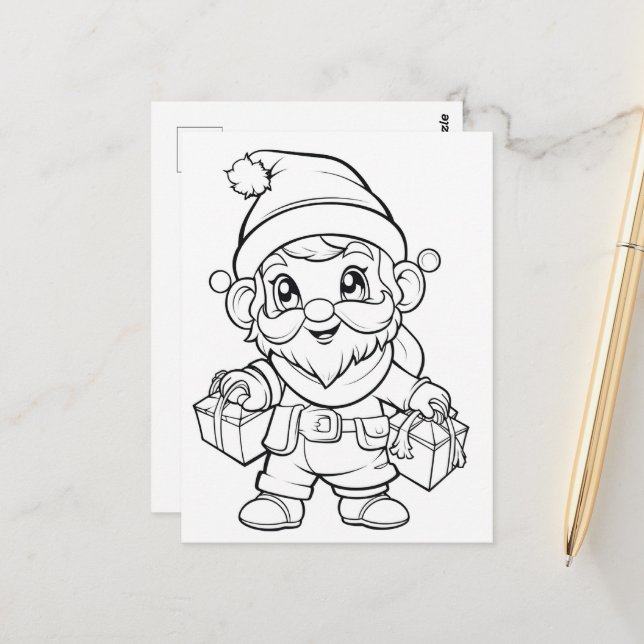 Niedliche Weihnachtskinder Postkarte (Vorderseite/Rückseite Beispiel)