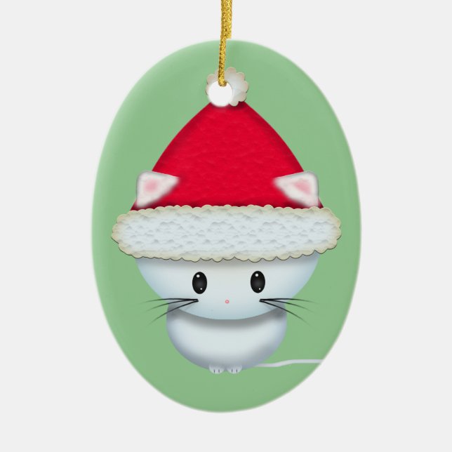 Niedliche Weihnachtskitte Keramik Ornament (Vorne)