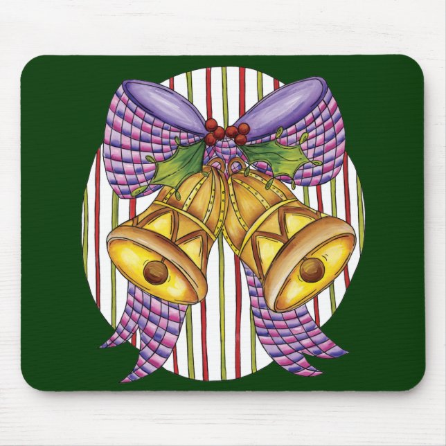 Niedliche Weihnachtsklingeln mit Ribbon und Bow Mousepad (Vorne)