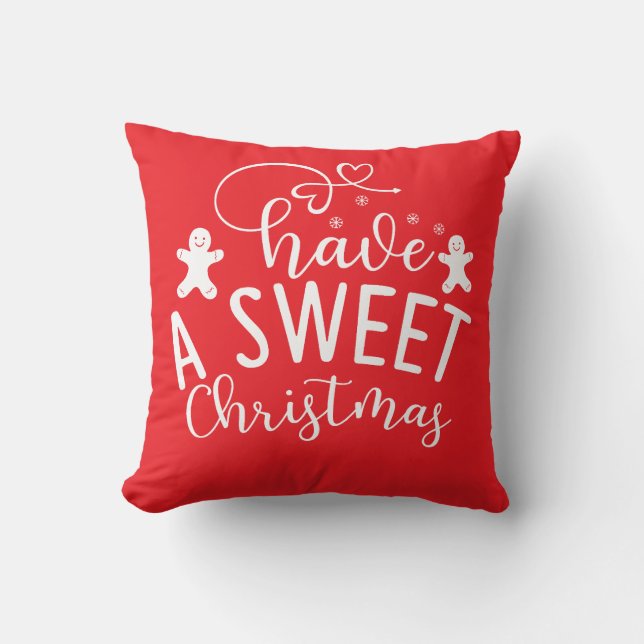 Niedliche Weihnachtskopfkissen (Rot und Weiß) Kissen (Vorderseite)