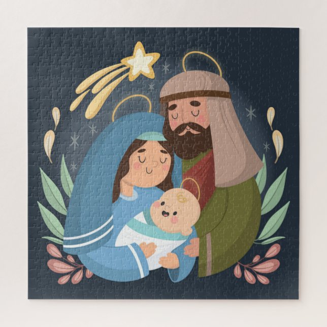 Niedliche Weihnachtskrippe Jigsaw Puzzle (Vertikal)