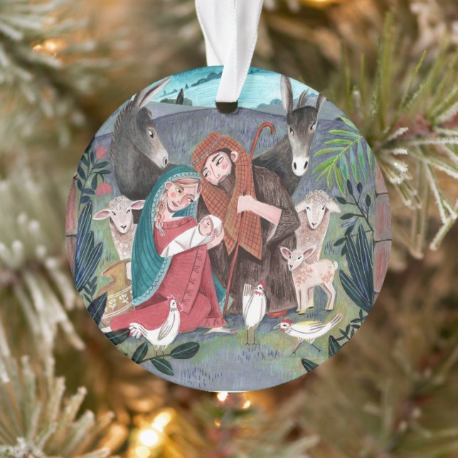 Niedliche Weihnachtskrippe Ornament (Baum)