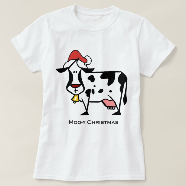 Niedliche Weihnachtskuh T-Shirt (Design vorne)