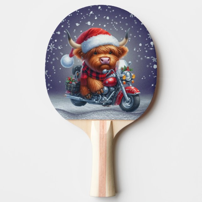 Niedliche Weihnachtskuh Tischtennis Schläger (Vorderseite)