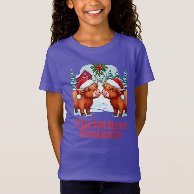 Niedliche Weihnachtskühe T-Shirt (Vorderseite)