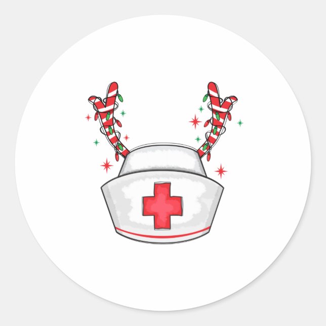 Niedliche Weihnachtskurse Runder Aufkleber (Vorderseite)