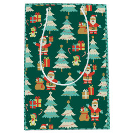 Niedliche Weihnachtslandschaft - nostalgisches Fla Mittlere Geschenktüte