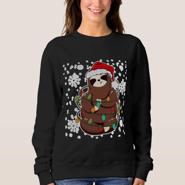 Niedliche Weihnachtslatte mit Lichtern Sweatshirt (Vorderseite)
