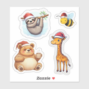 Niedliche Weihnachtslebewesen - Vinyl Stickers maß Aufkleber
