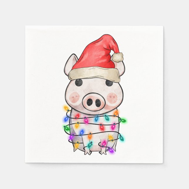 Niedliche Weihnachtsleuchten Serviette (Vorderseite)