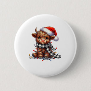 Niedliche Weihnachtslichter Höllenkuh Weihnachten Button