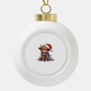Niedliche Weihnachtslichter Höllenkuh Weihnachten Keramik Kugel-Ornament