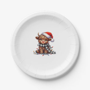 Niedliche Weihnachtslichter Höllenkuh Weihnachten Pappteller