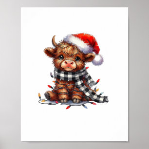 Niedliche Weihnachtslichter Höllenkuh Weihnachten Poster