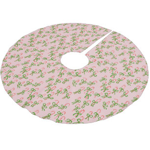 Niedliche Weihnachtslieder Candy Canes Polyester Weihnachtsbaumdecke