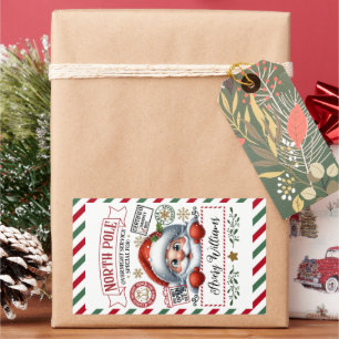 Niedliche Weihnachtslieferung ab Weihnachten Rechteckiger Aufkleber