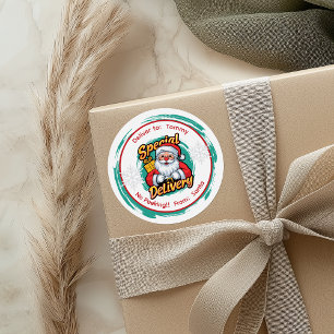 Niedliche Weihnachtslieferung Keine Pausen Runder Aufkleber