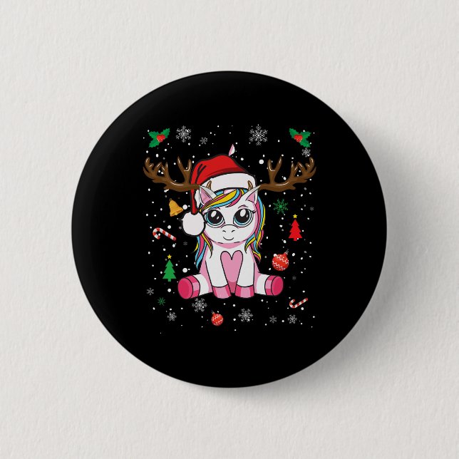 niedliche Weihnachtsmädchen Weihnachtsmänner Button (Vorderseite)