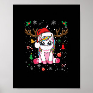 niedliche Weihnachtsmädchen Weihnachtsmänner Poster