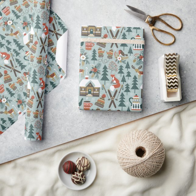 Niedliche Weihnachtsmänner Geschenkpapier (Basteln)