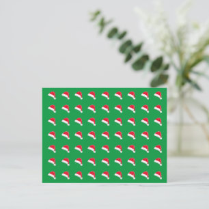 niedliche Weihnachtsmannmütze in weißem Rot Postkarte