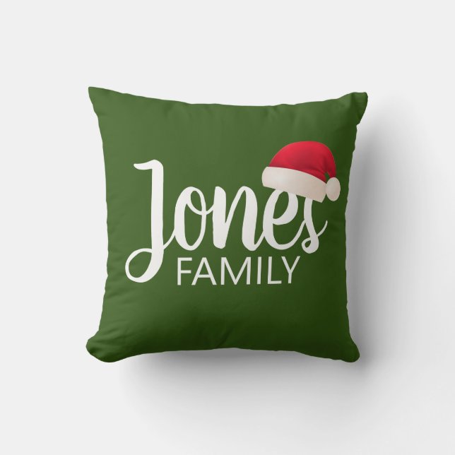 niedliche WEIHNACHTSMANNMÜTZE mit Typografie | Kissen (Vorderseite)