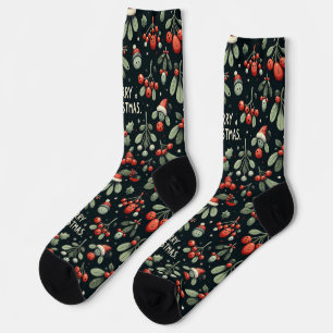 Niedliche Weihnachtsmannmütze Weihnachts Mistletoz Socken