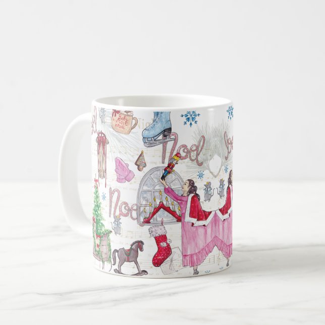 Niedliche Weihnachtsmärchen Kaffeetasse (Vorderseite Links)