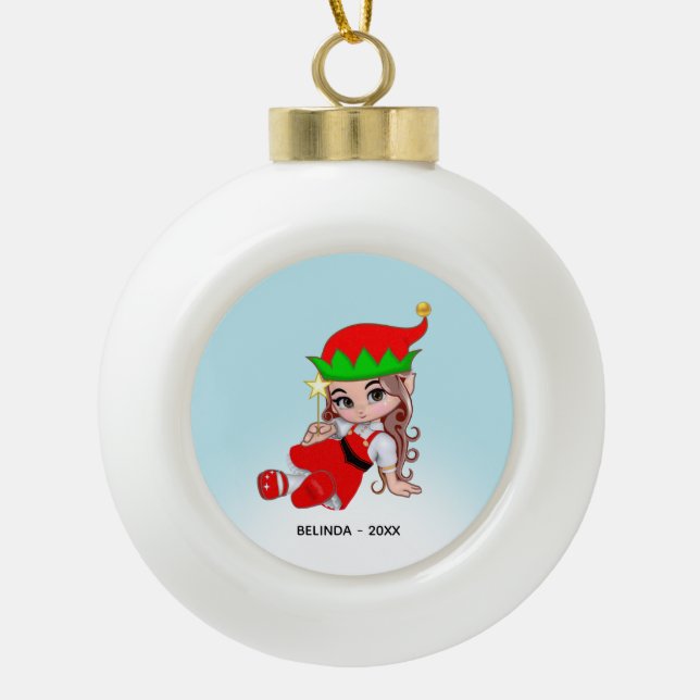 Niedliche Weihnachtsmärsche Keramik Kugel-Ornament (Vorderseite)