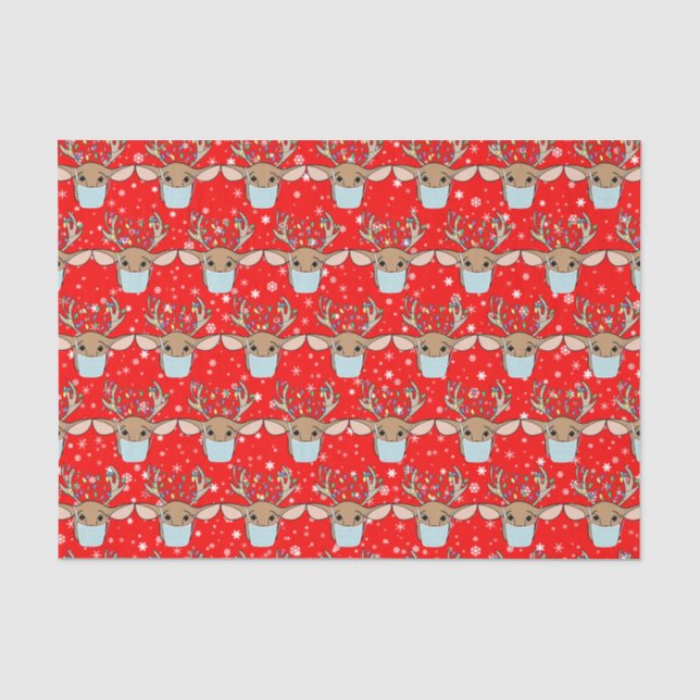 Niedliche Weihnachtsmaske Seidenpapier (Vorderseite)