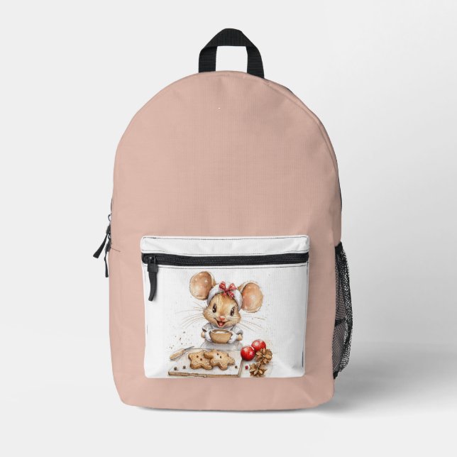 Niedliche Weihnachtsmaus Bedruckter Rucksack (Vorderseite)