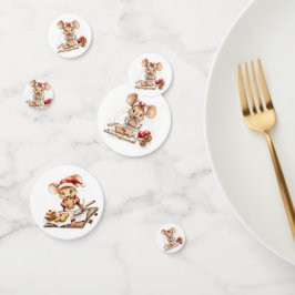 Niedliche Weihnachtsmaus Konfetti