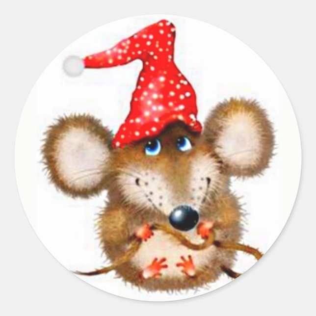 Niedliche Weihnachtsmäuse-Aufkleber Runder Aufkleber (Vorderseite)