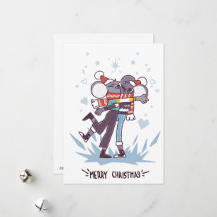 Niedliche Weihnachtsmäuse Feiertagskarte