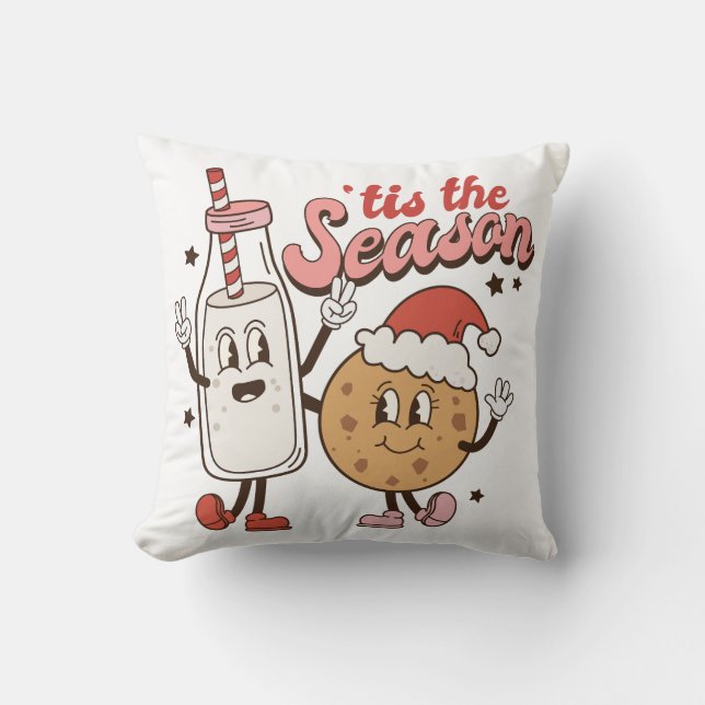 Niedliche Weihnachtsmilch und Cookie Kissen (Vorderseite)