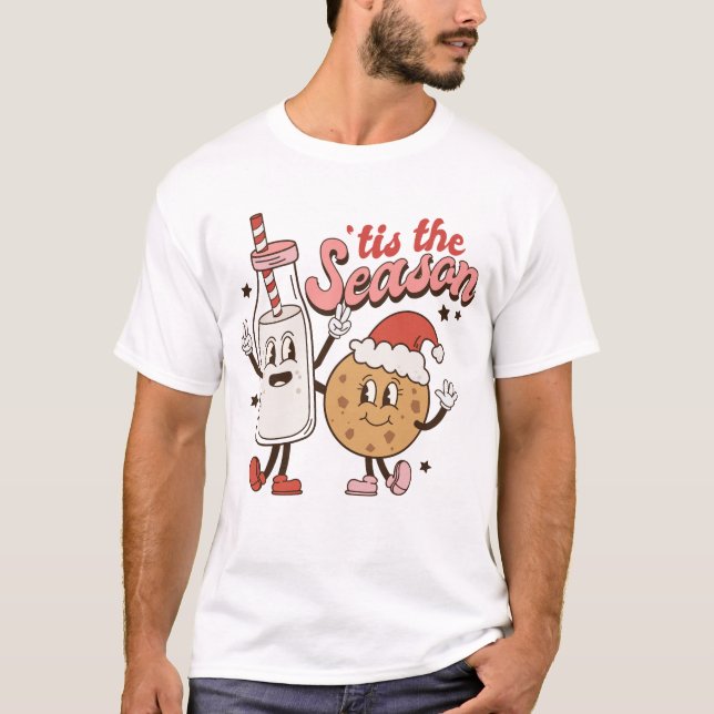 Niedliche Weihnachtsmilch und Cookie T-Shirt (Vorderseite)