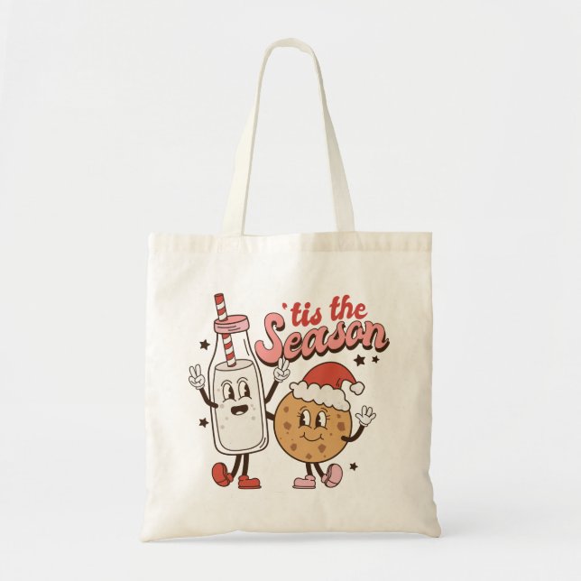 Niedliche Weihnachtsmilch und Cookie Tragetasche (Vorne)