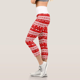 Niedliche Weihnachtsmitten & Strumpf Muster Capri Leggings